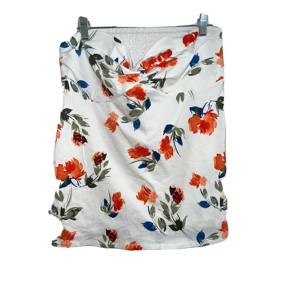 Torrid Top Floral Print Sleeveless sweetheart Twist Front Size 1X NWOTS (Z)